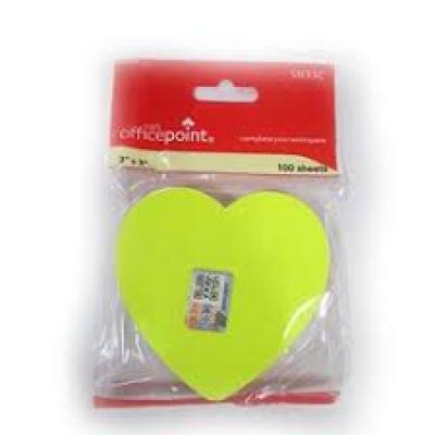 Office Point Sticky Notes Fluorescent Shaped Sn33C (Heart)